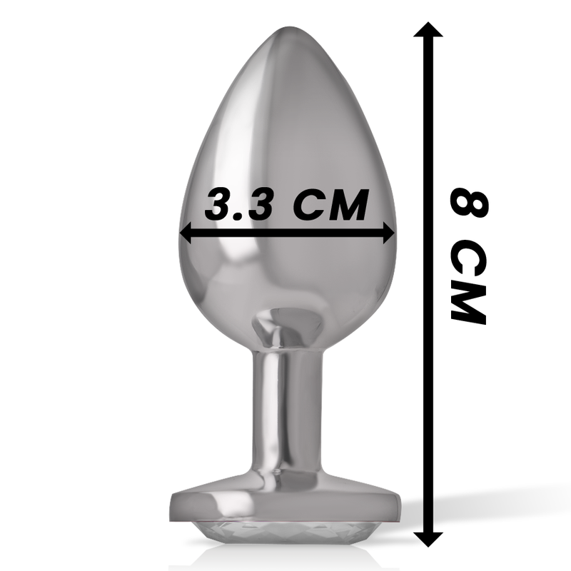 Plug Anal Intense de Metal Coração com Joia, Tamanho M, para prazer anal luxuoso.