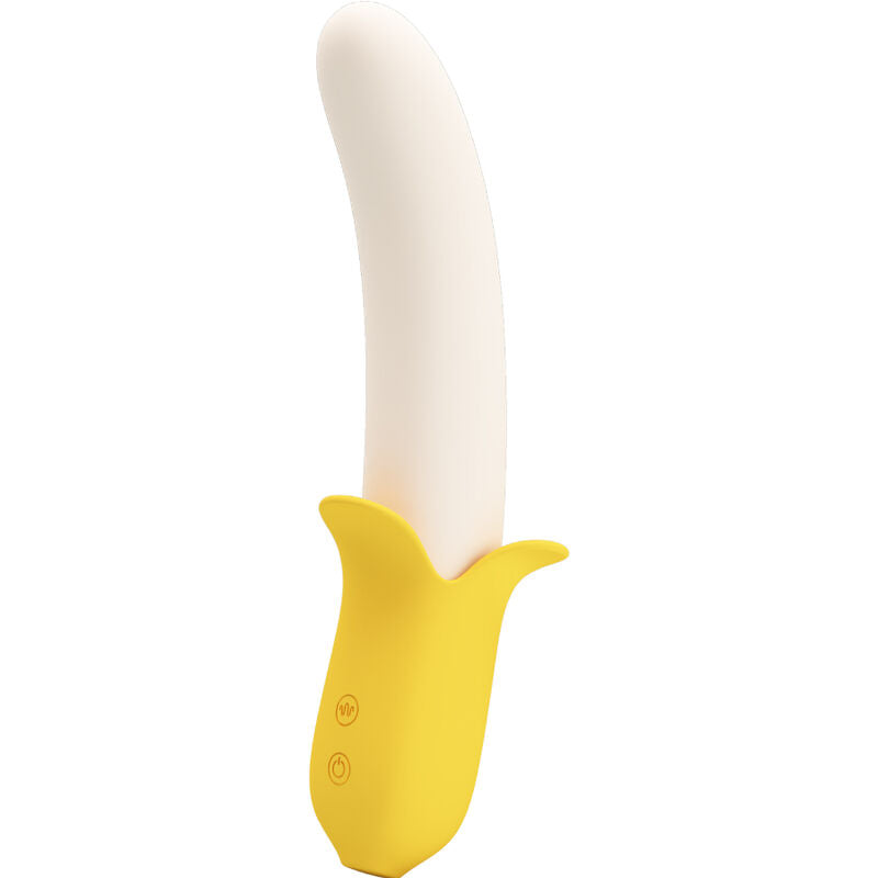 Pretty Love Vibrador Banana Geek Silicone 7 Vibrações, design ergonómico e recarregável USB.