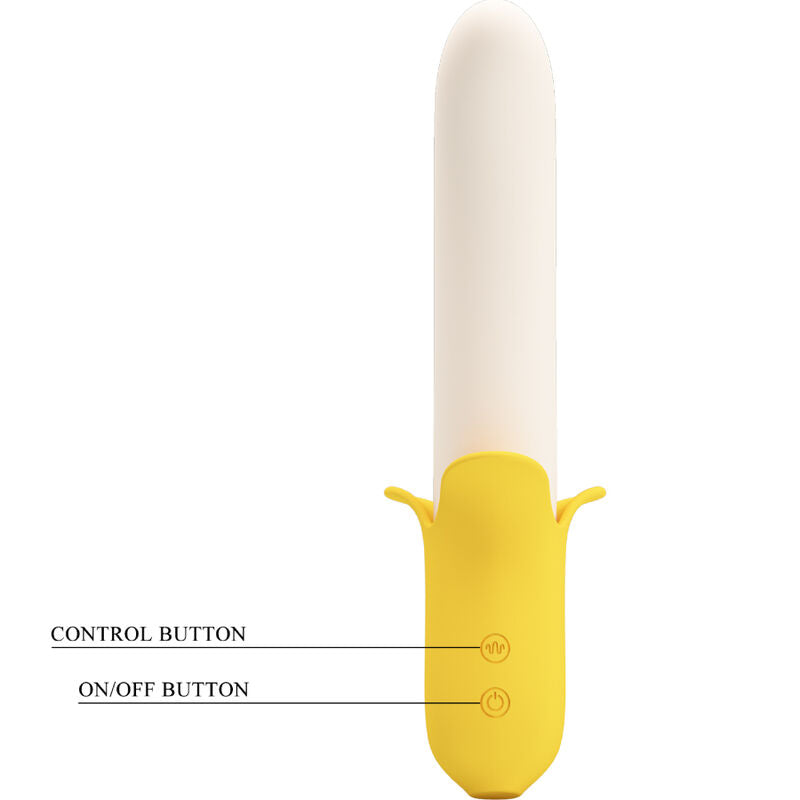 Pretty Love Vibrador Banana Geek Silicone 7 Vibrações, design ergonómico e recarregável USB.