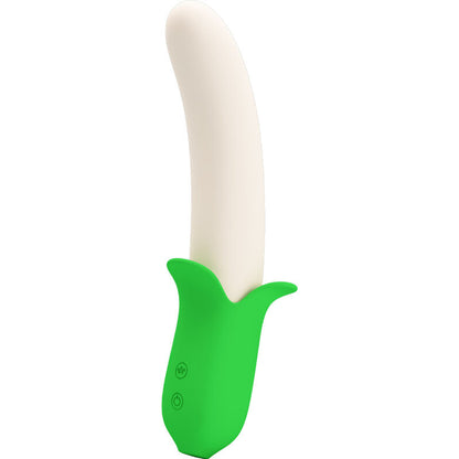 Vibrador de silicone Pretty Love Banana Knight com 7 vibrações para prazer feminino.