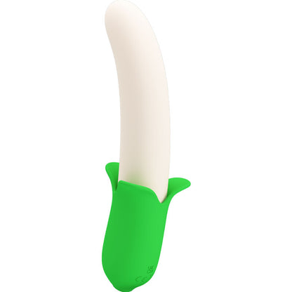 Vibrador de silicone Pretty Love Banana Knight com 7 vibrações para prazer feminino.