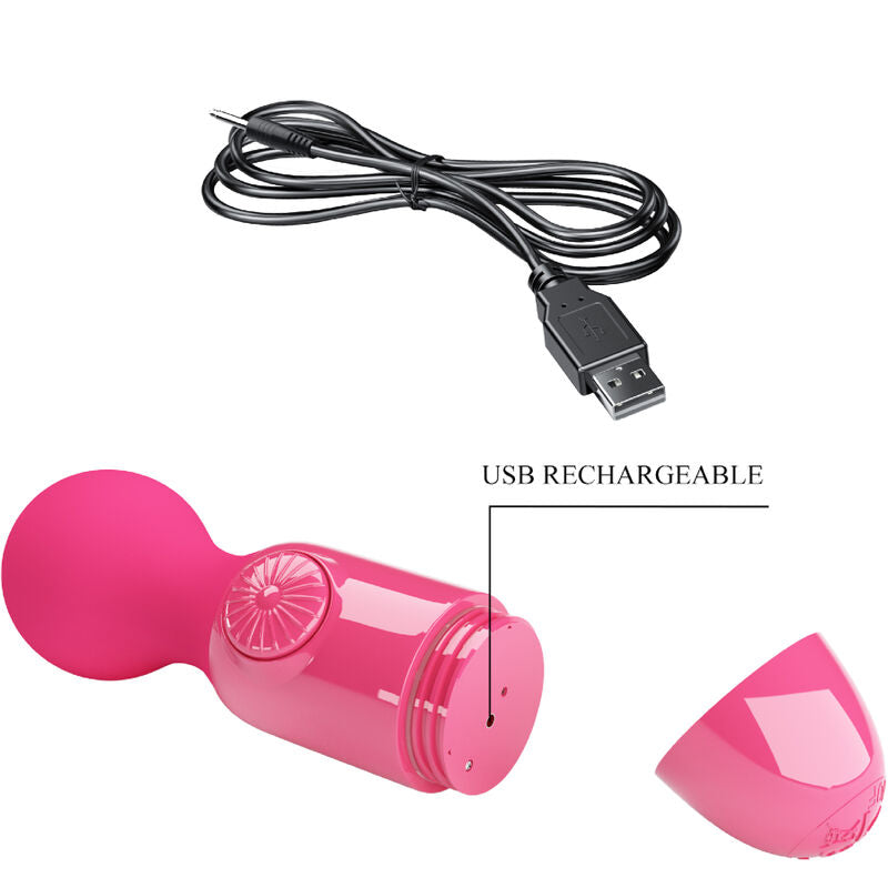 Close-up do Mini Massageador Pessoal PRETTY LOVE Vibratório Magenta