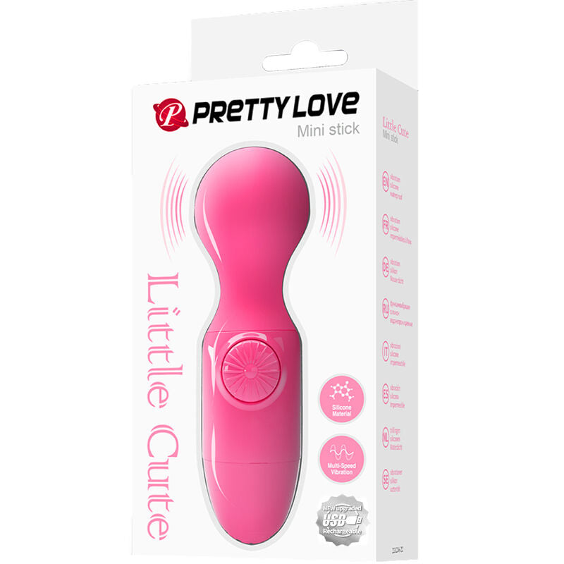 Close-up do Mini Massageador Pessoal PRETTY LOVE Vibratório Magenta