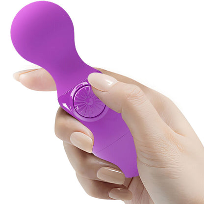 Mini Massageador Pessoal PRETTY LOVE Roxo em silicone macio com ponta vibratória