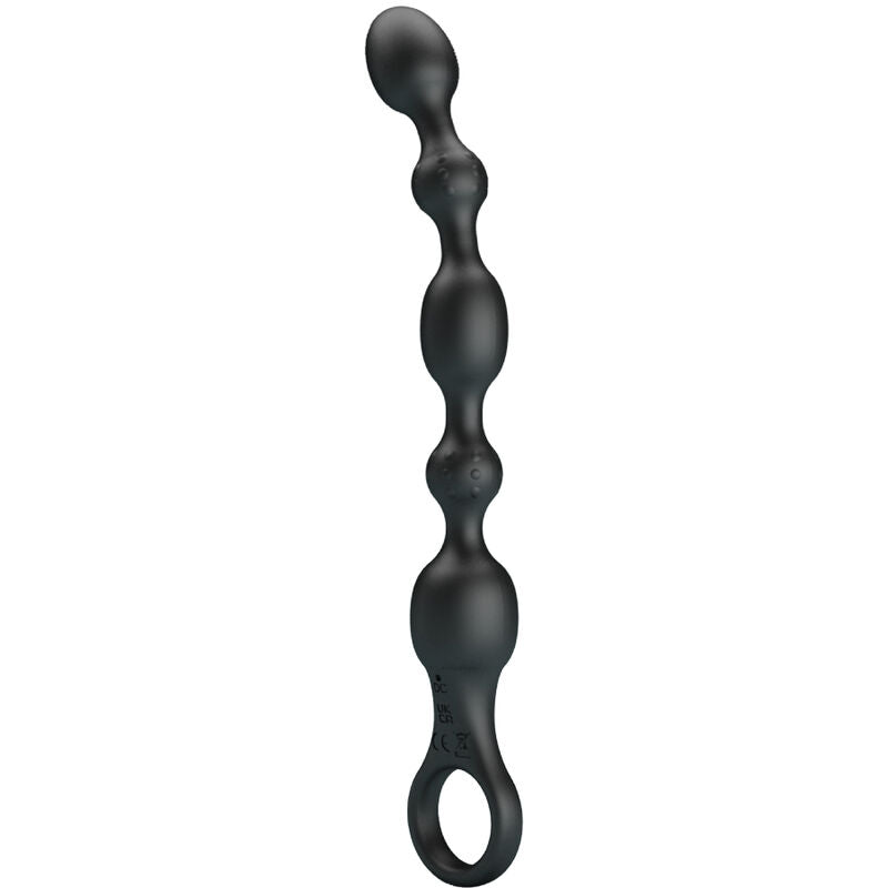 Vibrador Anal de Contas PRETTY LOVE, feito de silicone recarregável, para estimulação anal.