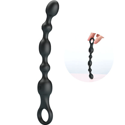 Vibrador Anal de Contas PRETTY LOVE, feito de silicone recarregável, para estimulação anal.