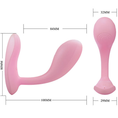 Close-up do Vibrador Pretty Love Ponto G Baird Recarregável App Rosa, destacando a textura de silicone suave e a forma ergonómica.