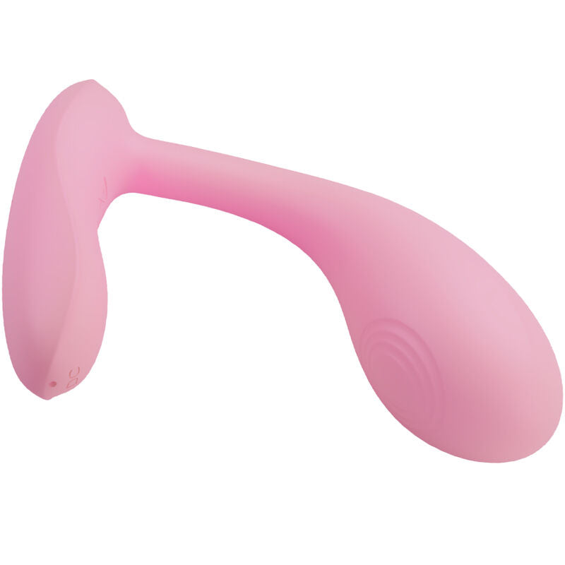 Close-up do Vibrador Pretty Love Ponto G Baird Recarregável App Rosa, destacando a textura de silicone suave e a forma ergonómica.