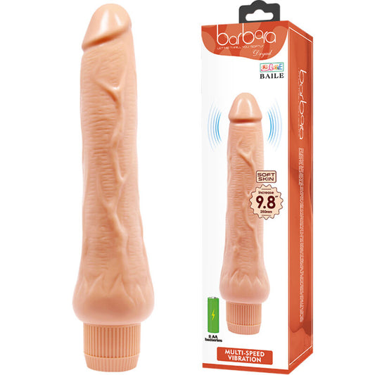 Vibrador Realístico BAILE Barbara de 25 cm com veias texturizadas para estimulação do ponto G.