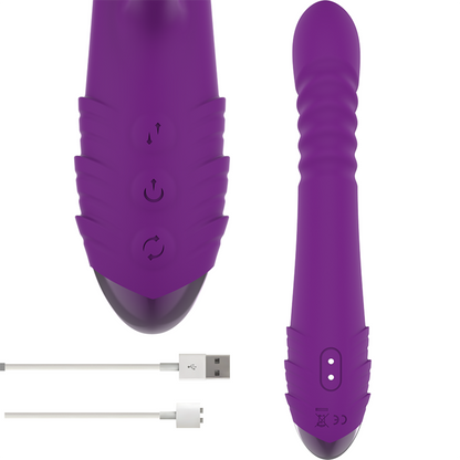 Vibrador Recarregável Multifunção INTENSE IGGY com movimento up&down e estimulador clitoriano.