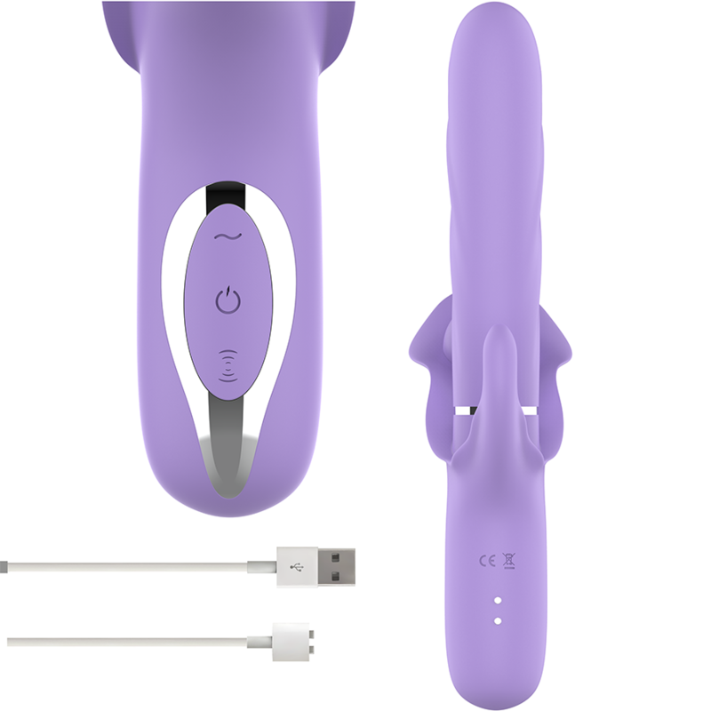 INTENSE Vibrador Billie Multifuncional Recarregável Roxo com funções de sucção e vibração