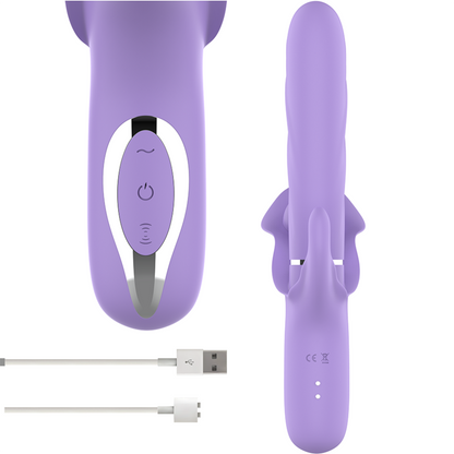 INTENSE Vibrador Billie Multifuncional Recarregável Roxo com funções de sucção e vibração