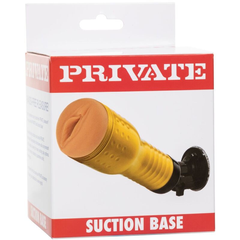 PRIVATE Base de Sucção para Tubo Masturbador, mostrando a ventosa e o encaixe para o masturbador.