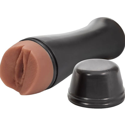Close-up do masturbador masculino PRIVATE Slutty Miss To Go, destacando a textura e o design compacto.