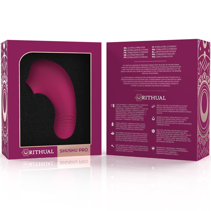 RITHUAL Estimulador de Clitóris Shushu Pro Orquídea, com design elegante e dois motores potentes para estimulação dupla.