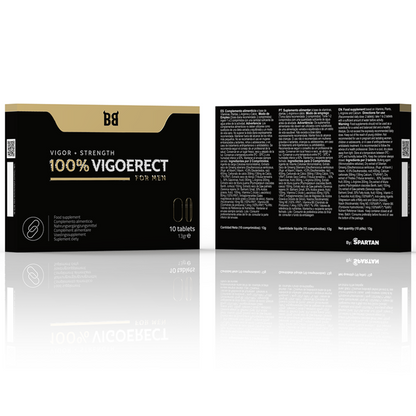 Embalagem de BLACK BULL VIGOERECT 10 Comprimidos para vigor e força masculina.