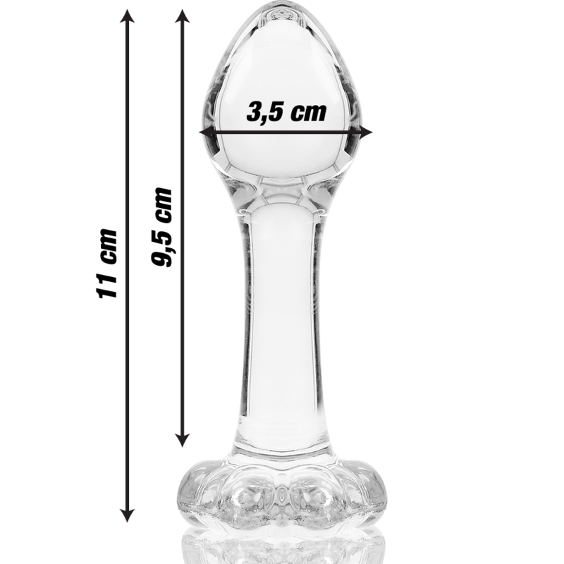 Plug Anal Vidro Borossilicato Transparente 11 cm Ø 3.5 cm - Modelo 2