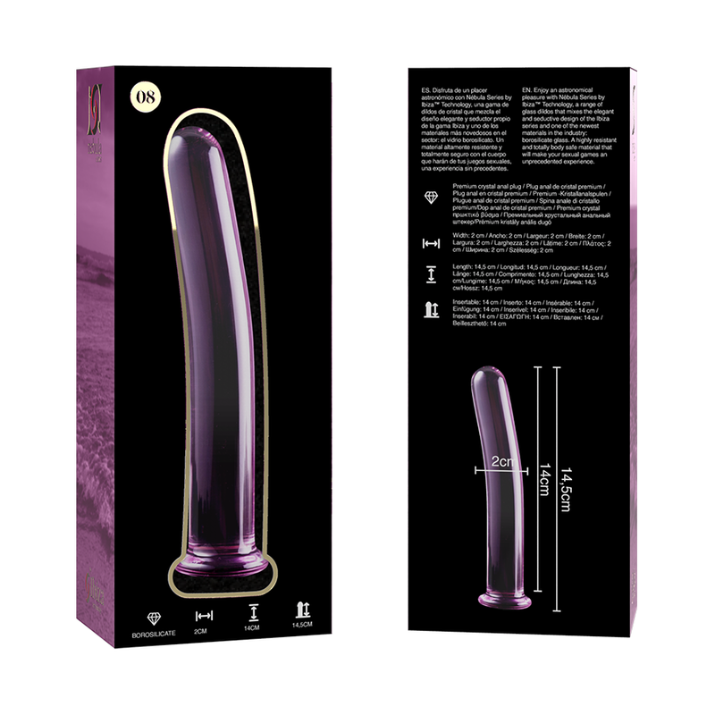 Dildo de Vidro Borosilicato Transparente Modelo 8 - 14.5 cm