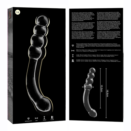 Dildo de Vidro Borosilicato Transparente Modelo 14 - 18.5 cm Ø 3 cm