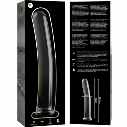 Dildo de Vidro Borosilicato Transparente Modelo 17 - 18.5 cm