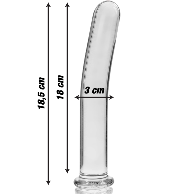 Dildo de Vidro Borosilicato Transparente Modelo 17 - 18.5 cm