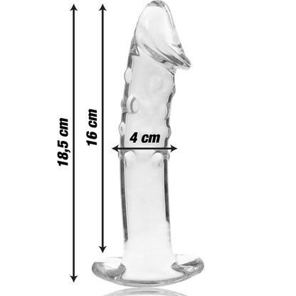 Dildo Modelo 19 de Vidro Borosilicato Transparente 18.5 cm Ø 4 cm