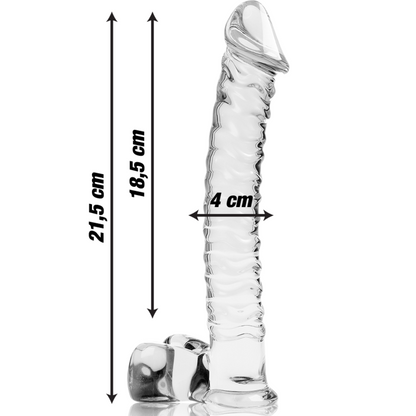 Dildo de Vidro Borosilicato Transparente NEBULA MODELO 23 - 21.5 CM x 4 CM