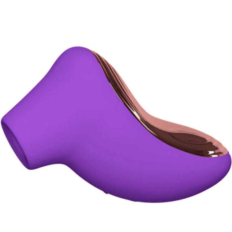 Close-up do LELO SONA 2 Travel Massageador Clitoriano Sónico Roxo, mostrando o seu design ergonómico e a área de estimulação.
