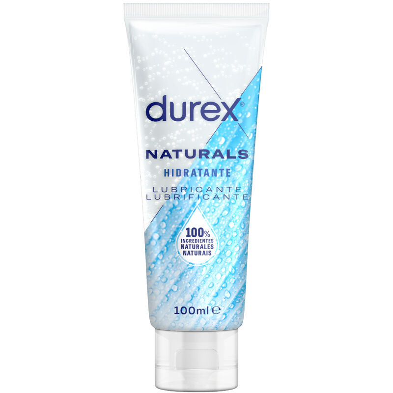DUREX Lubrificante Hidratante Naturals Hialurônico 100ml para hidratação íntima.
