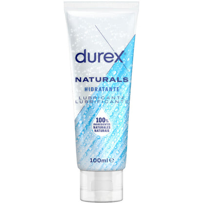 DUREX Lubrificante Hidratante Naturals Hialurônico 100ml para hidratação íntima.