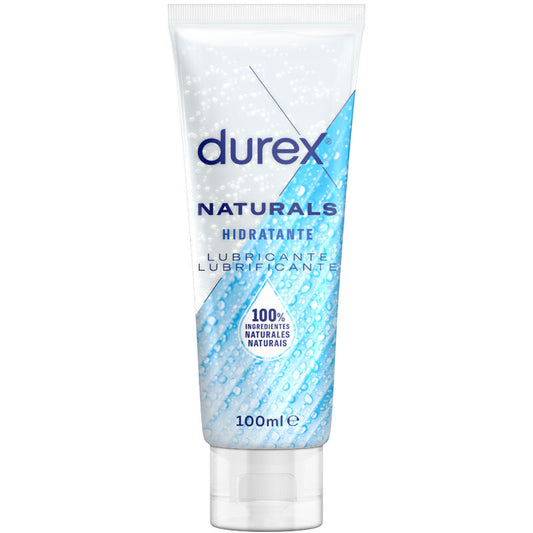 DUREX Lubrificante Hidratante Naturals Hialurônico 100ml para hidratação íntima.