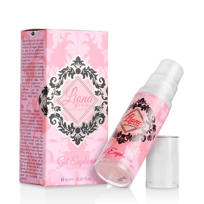 Frasco de LIONA BY MOMA Gel Líquido Vibratório Estimulante Euphoria 6 ML, mostrando o design elegante e o aplicador.