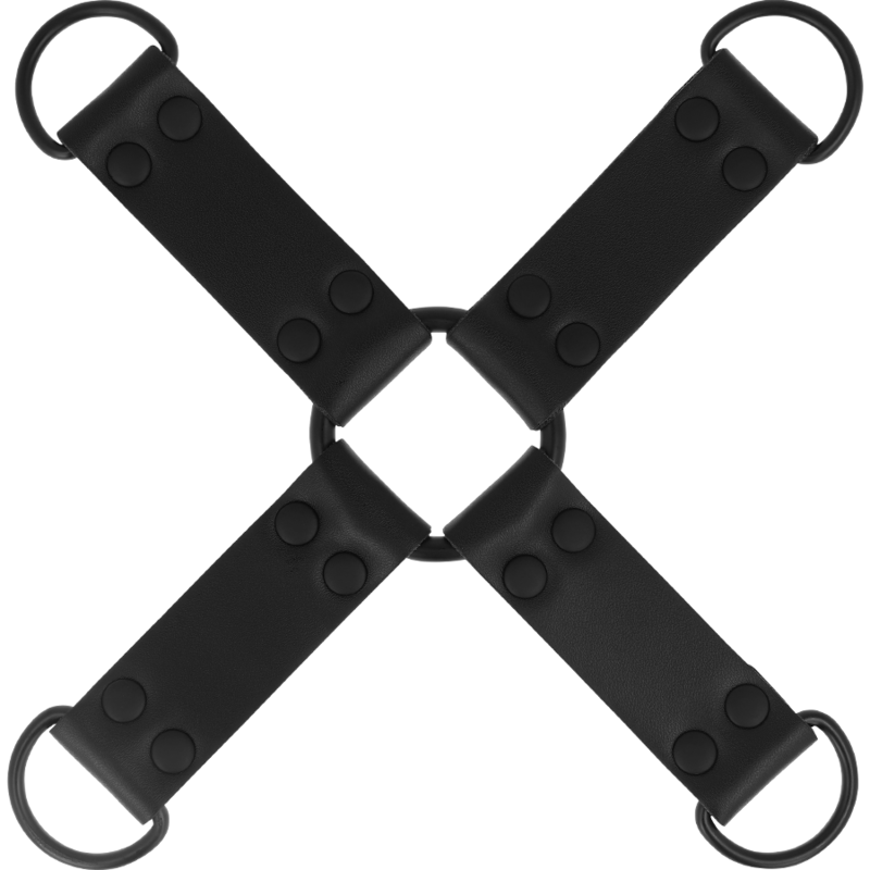 INTENSE FETISH Gravata de Porco em Couro Vegano para contenção múltipla de mãos e pés, ideal para BDSM.