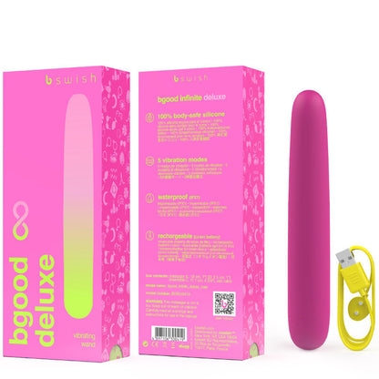 Vibrador B SWISH BGOOD INFINITE DELUXE recarregável em silicone rosa com design elegante