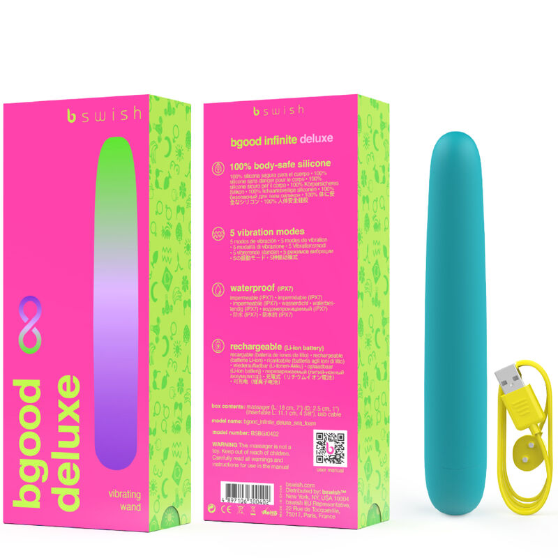 Vibrador B SWISH Infinite Deluxe Recarregável de Silicone Azul