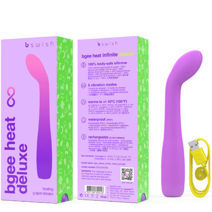 Close-up do Vibrador B SWISH Bgee Heat Infinite Deluxe com Aquecimento em Silicone Lavanda
