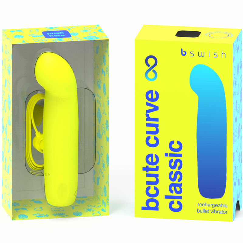 Vibrador de silicone recarregável B SWISH Bcute Curve Classic para estimulação do ponto G e clitóris.
