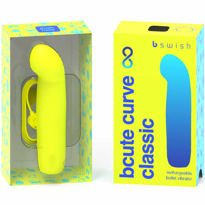 Vibrador de silicone recarregável B SWISH Bcute Curve Classic para estimulação do ponto G e clitóris.