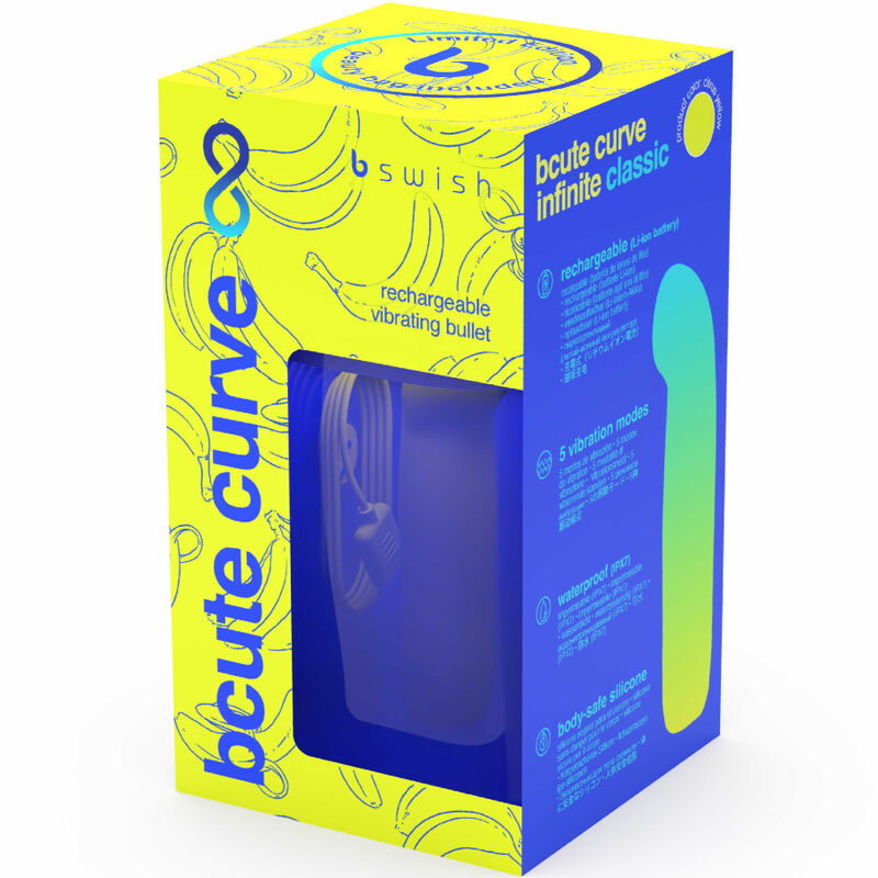 B SWISH Bcute Curve Infinity Classic Vibrador Recarregável Ponto G Amarelo em silicone macio