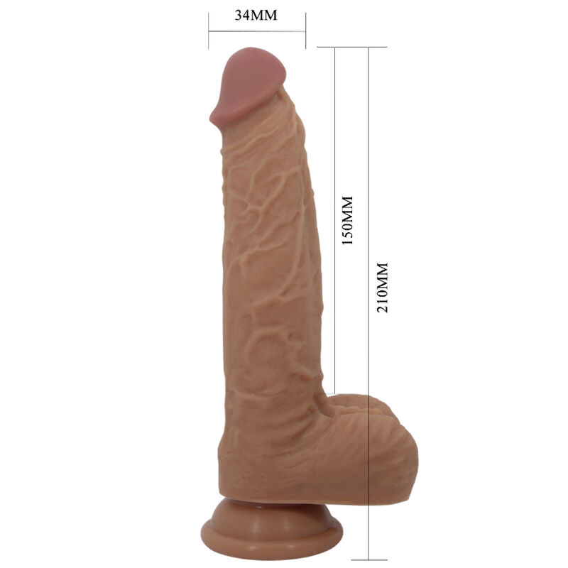 Close-up do Dildo Vibratório Jonathan de Silicone PRETTY LOVE, mostrando seu design realista e características.