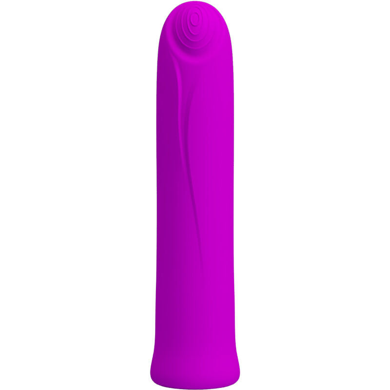 Close-up do Vibrador Mini Curtis PRETTY LOVE de silicone violeta com 12 modos de vibração