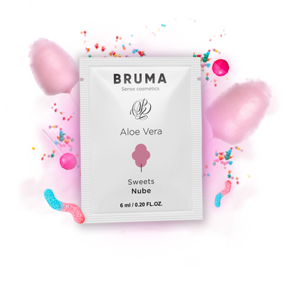 BRUMA Gel Deslizante Aloe Vera Sabor Doces 6 ML, embalagem discreta e compacta