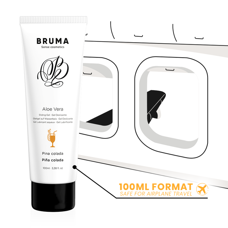 BRUMA Gel Deslizante Aloe Vera Sabor Pina Colada 100ml para prazer suave e exótico