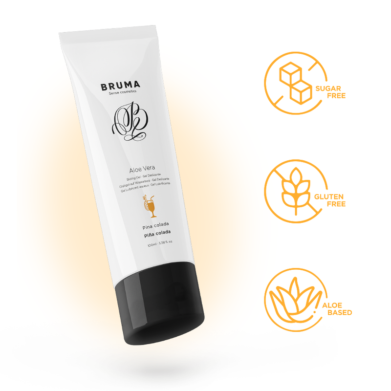 BRUMA Gel Deslizante Aloe Vera Sabor Pina Colada 100ml para prazer suave e exótico