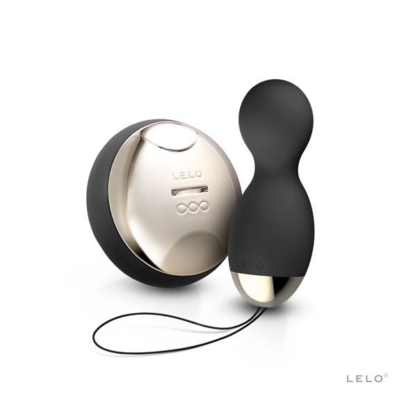 LELO HULA Beads Bolas de Prazer Rotativas C/ Controlo Remoto Pretas com detalhe das esferas e controlo.