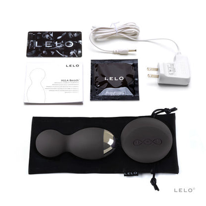 LELO HULA Beads Bolas de Prazer Rotativas C/ Controlo Remoto Pretas com detalhe das esferas e controlo.