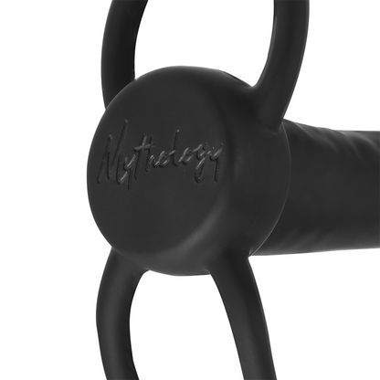 Dildo Anal MYTHOLOGY Cobi Onyx de silicone com anéis peniano e testicular.