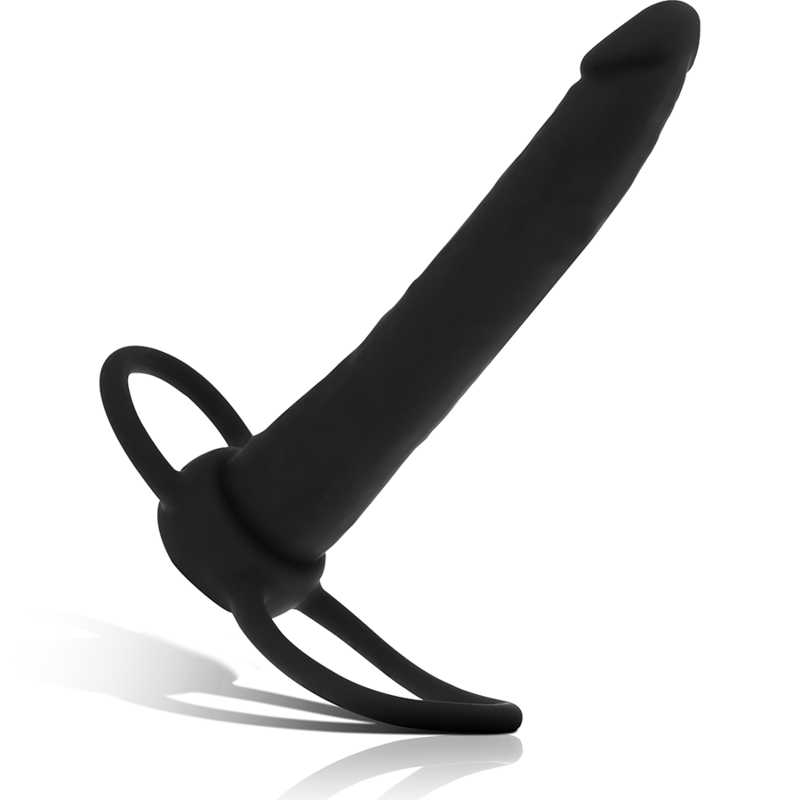 Dildo Anal MYTHOLOGY Cobi Onyx de silicone com anéis peniano e testicular.