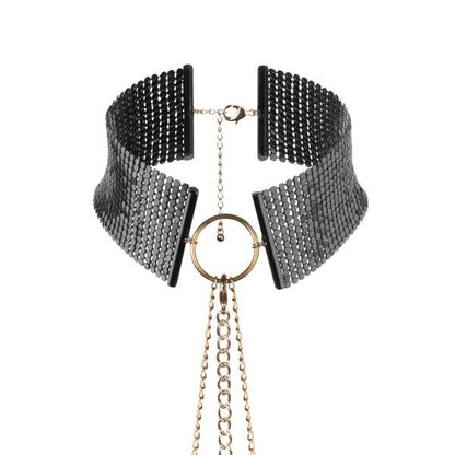 Colar metálico BIJOUX Désir Métallique ajustável, ideal para bondage e acessório sensual.