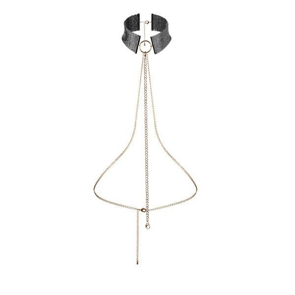 Colar metálico BIJOUX Désir Métallique ajustável, ideal para bondage e acessório sensual.